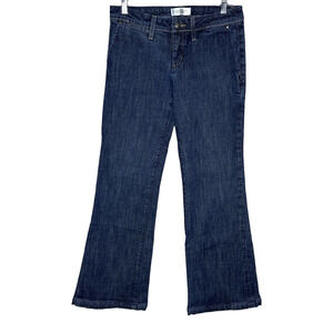 Habitual Jeans Womens 4 Blue Flare Leg Low Rise Dark Wash Fading Everyday Casual